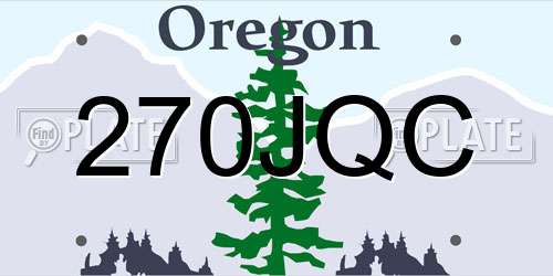 270JQC Oregon License Plate