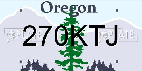 270KTJ Oregon License Plate