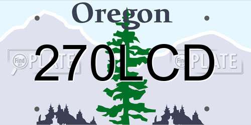 270LCD Oregon License Plate
