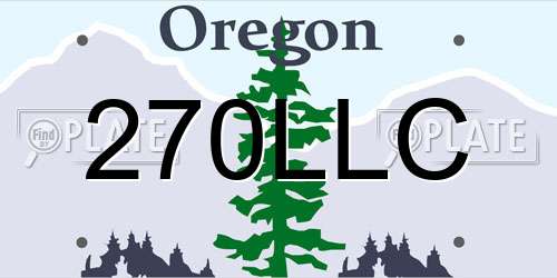 270LLC Oregon License Plate