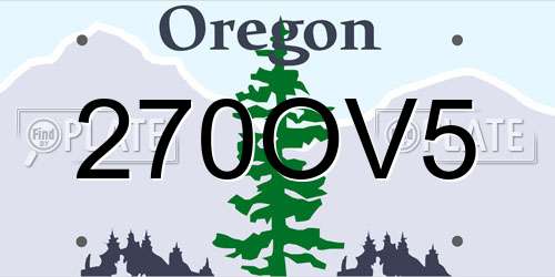 270OV5 Oregon License Plate