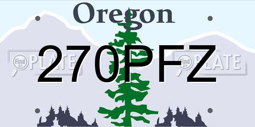 270PFZ Oregon License Plate
