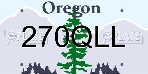 270QLL Oregon License Plate