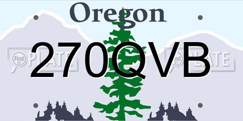 270QVB Oregon License Plate