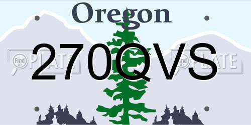 270QVS Oregon License Plate