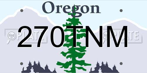 270TNM Oregon License Plate