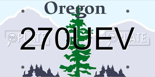 270UEV Oregon License Plate