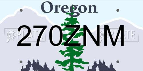 270ZNM Oregon License Plate