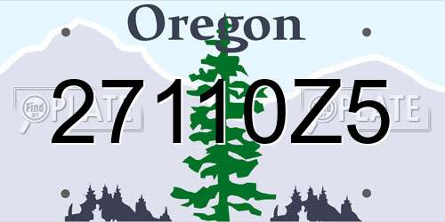 27110Z5 Oregon License Plate