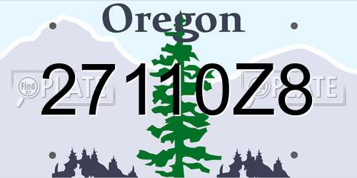 27110Z8 Oregon License Plate