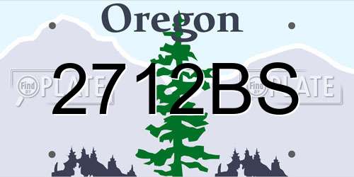 2712BS Oregon License Plate