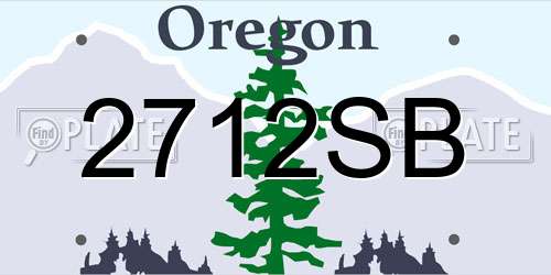 2712SB Oregon License Plate