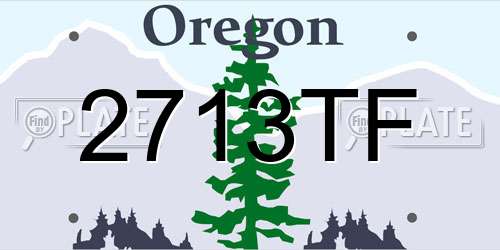 2713TF Oregon License Plate