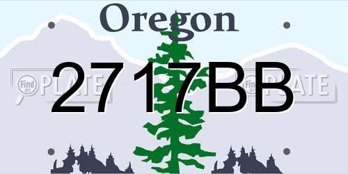 2717BB Oregon License Plate