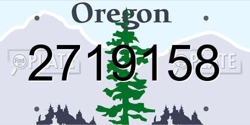 2719158 Oregon License Plate