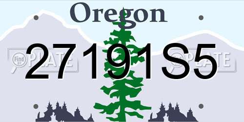 27191S5 Oregon License Plate