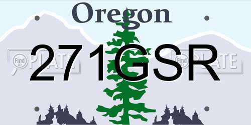 271GSR Oregon License Plate