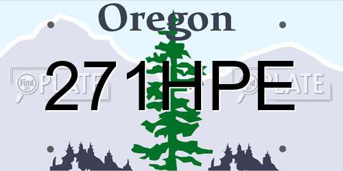 271HPE Oregon License Plate