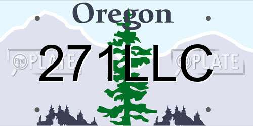 271LLC Oregon License Plate