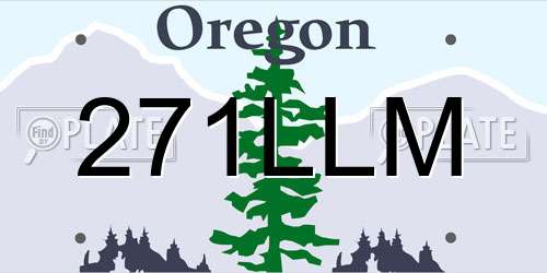 271LLM Oregon License Plate