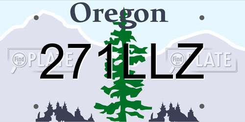 271LLZ Oregon License Plate