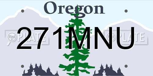 271MNU Oregon License Plate