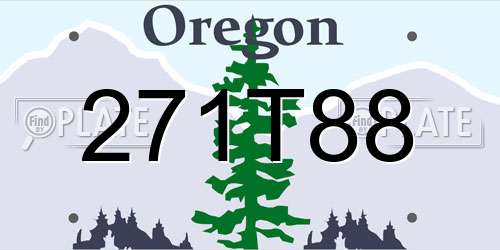 271T88 Oregon License Plate