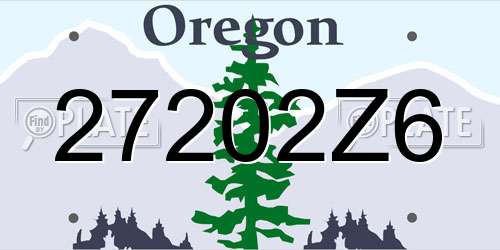 27202Z6 Oregon License Plate