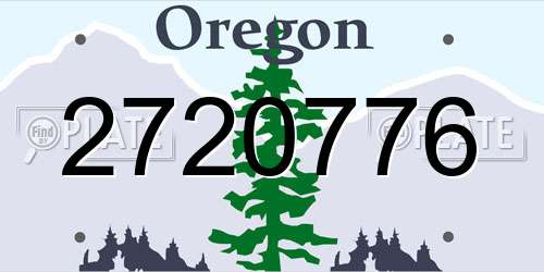 2720776 Oregon License Plate