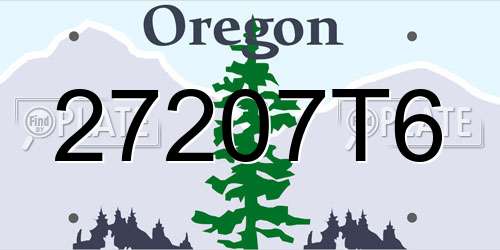 27207T6 Oregon License Plate