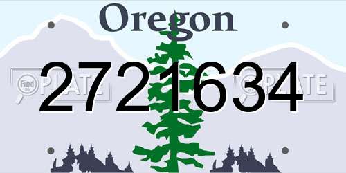 2721634 Oregon License Plate
