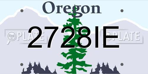 2728IE Oregon License Plate