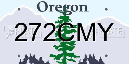 272CMY Oregon License Plate