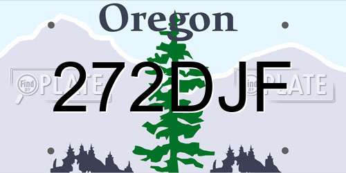 272DJF Oregon License Plate