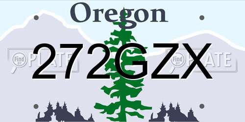 272GZX Oregon License Plate