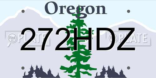 272HDZ Oregon License Plate