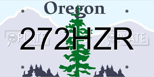 272HZR Oregon License Plate