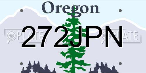 272JPN Oregon License Plate