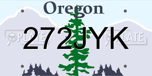 272JYK Oregon License Plate