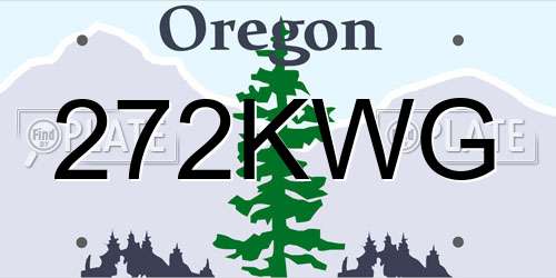 272KWG Oregon License Plate