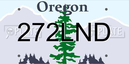 272LND Oregon License Plate