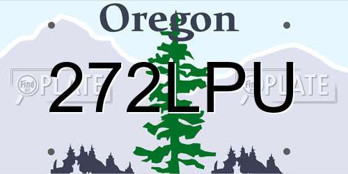 272LPU Oregon License Plate