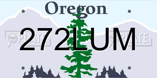 272LUM Oregon License Plate