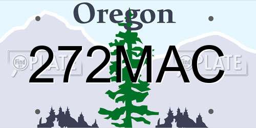 272MAC Oregon License Plate