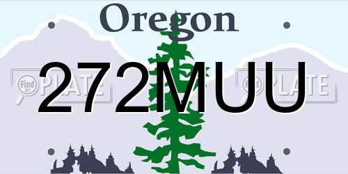 272MUU Oregon License Plate