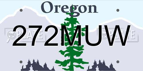 272MUW Oregon License Plate