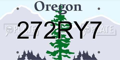 272RY7 Oregon License Plate