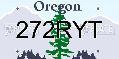 272RYT Oregon License Plate