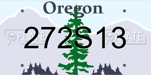 272S13 Oregon License Plate