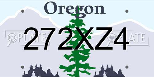 272XZ4 Oregon License Plate
